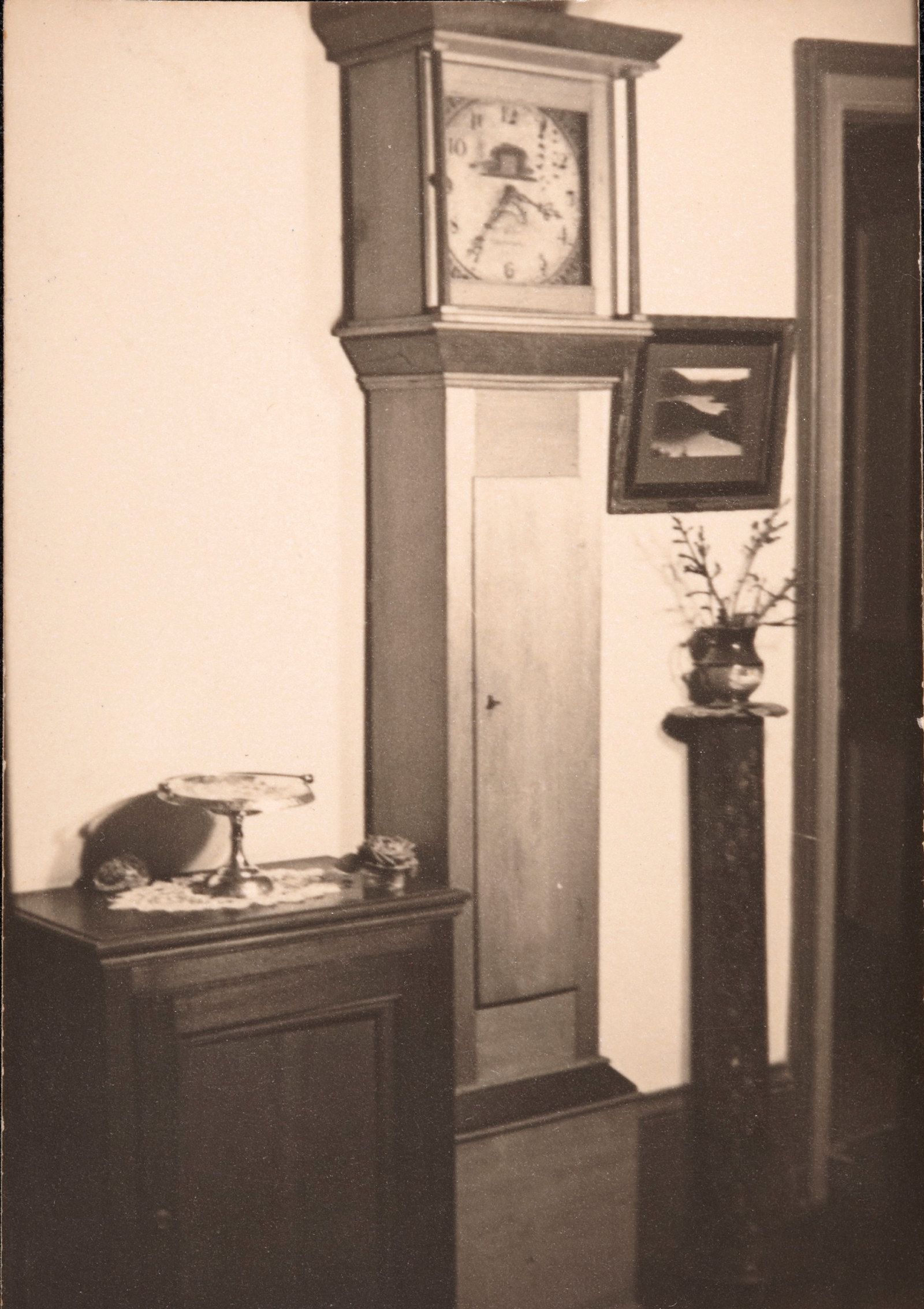 Longcase clock in the hallway at Meroogal, around 1945 / Mary Duckworth