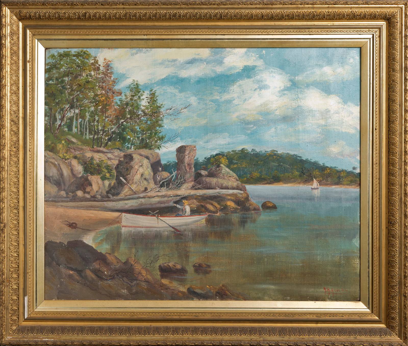 Oil painting of the Shoalhaven River by W. H. Howes, circa 1880s-1890s