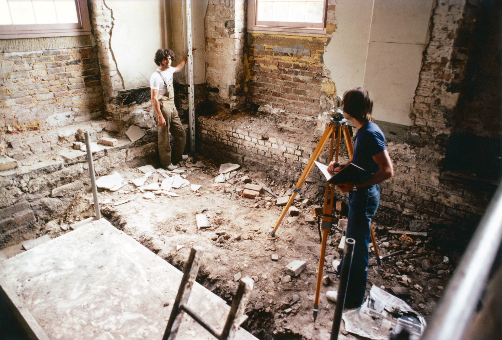 Archaeological surveying, ground floor of Hyde Park Barracks, 1981.