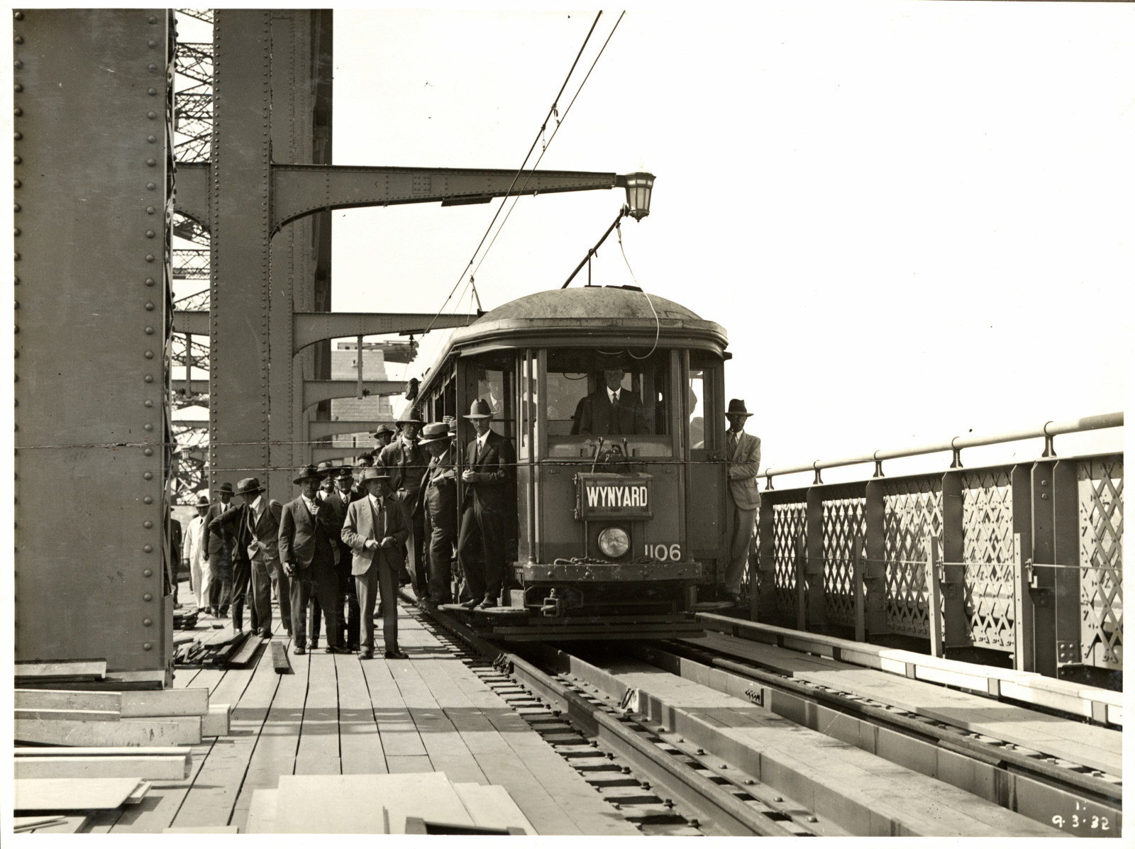 First tram to cross Harbour Bridge
